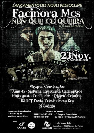 Facínora MC’S lança vídeo clipe “Nen Que Cê Queira” com festa de lançamento dia 23!