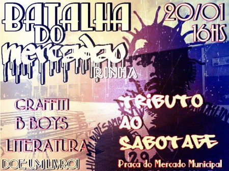 Dia (20) tem Batalha do Mercadão especial “Tributo ao Sabotage”, em São Carlos-SP.